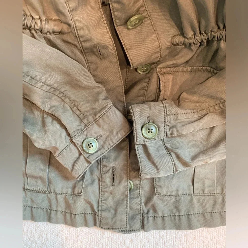 Gap Women's Military Army Green Lightweight Drawstring Waist Utility Jacket s SP - Picture 7 of 7